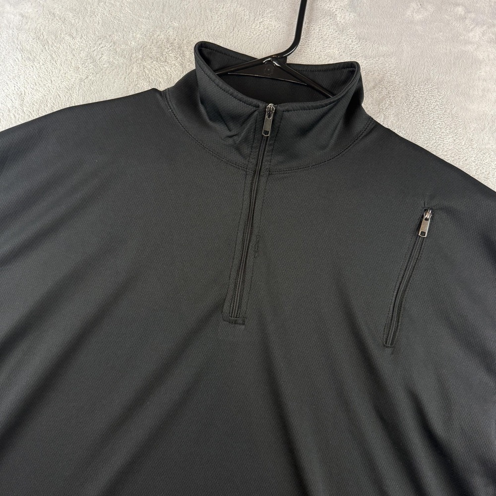SCOTTeVEST 1/4 Zip Pullover Mens XL Black Lightweight Travel Hiking Pockets